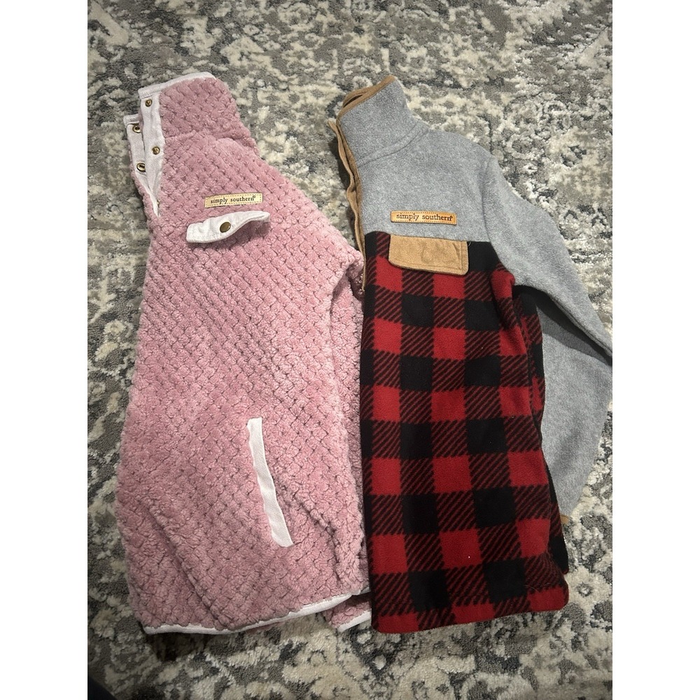 Simply‎ Southern Girls Fleece Pullover Size Youth Medium Lot Of 2